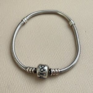 Pandora Snake Chain Silver Charm Bracelet - 7.5"